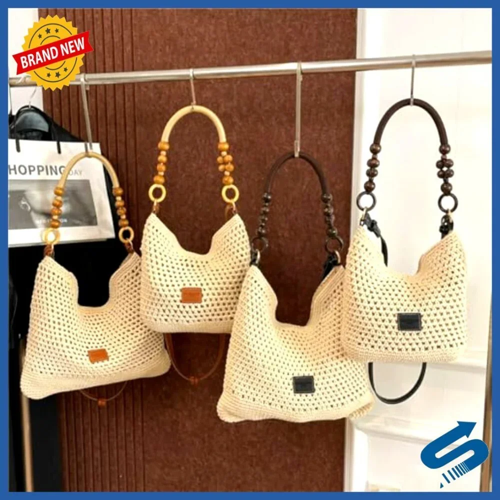 Straw Beach Bag Boho Hobo Shoulder Tote Crossbody Purse Travel Summer
